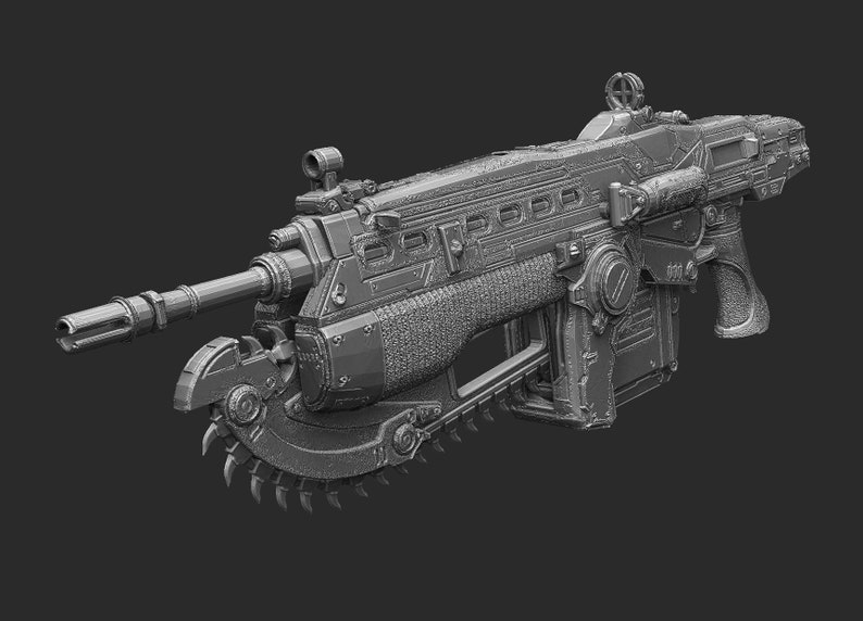 Lancer Assault Rifle COG Gears of War Cosplay STL Digital Etsy