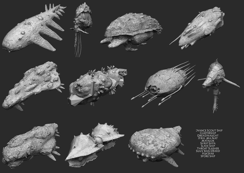 Yuuzhan Vong Ships Set Star Wars Legends Model STL File 3D Etsy New