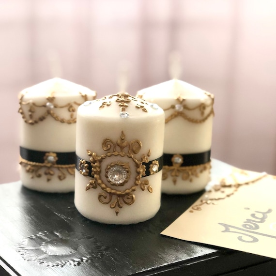 Lot of 3 decorative candle Etsy