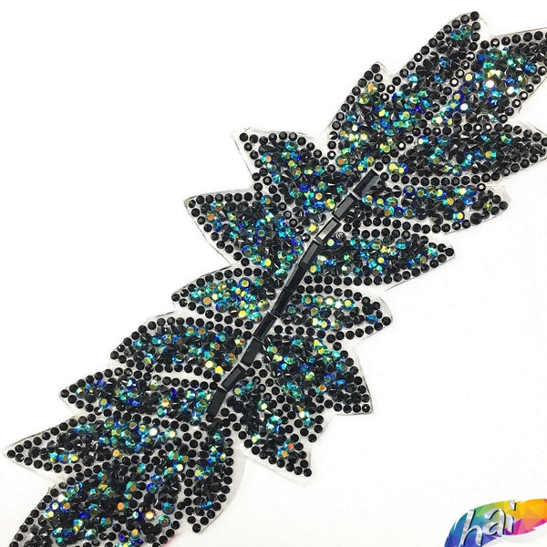 Gel-Back Rhinestone Appliques, Colored Iron-on Crystal Rhinestone Patches, IRA-074