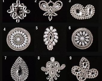 Gel-Back Beaded Rhinestone Appliques, Iron-on Crystal Rhinestone Patches for Carnival Broadway Dance Costumes