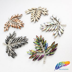 Rhinestone Applique on Gel Backing with Crystal Cup Chains, Fancy Rhinestone Patch for Headpieces, IA-005