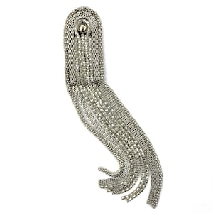 Säljs PER ST! Silverpärlbesatta kedjeaxelband, fina axellappar, glänsande pärlbesatta kedjeapplikationer för dansdräkter, EP-018