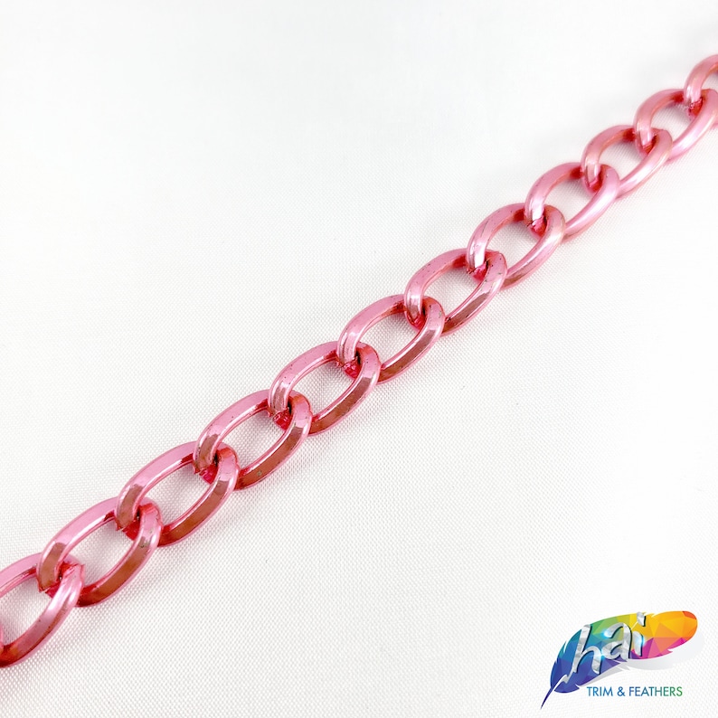 3/8 Pink Metallic Chain Trim Chain Link Necklace Chain Etsy