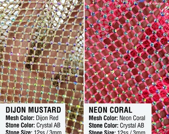 36 x 48 Rhinestone Mesh Fabric with Crystal AB Stones – Hai Trim