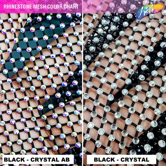 36 X 48 Multicolored Rhinestone Mesh, Stretchable Black Fabric Crystal  Iridescent White Fishnet Crystal AB Stretchy Sheets -  Norway