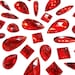 Red Acrylic Rhinestones Sew on Stones Different Shapes Gems With Holes ...