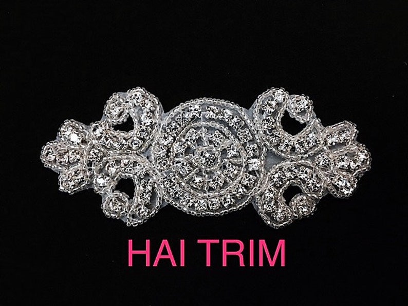 Wedding Formal Prom Crystal Patch RA-085 Beaded Rhinestone Applique