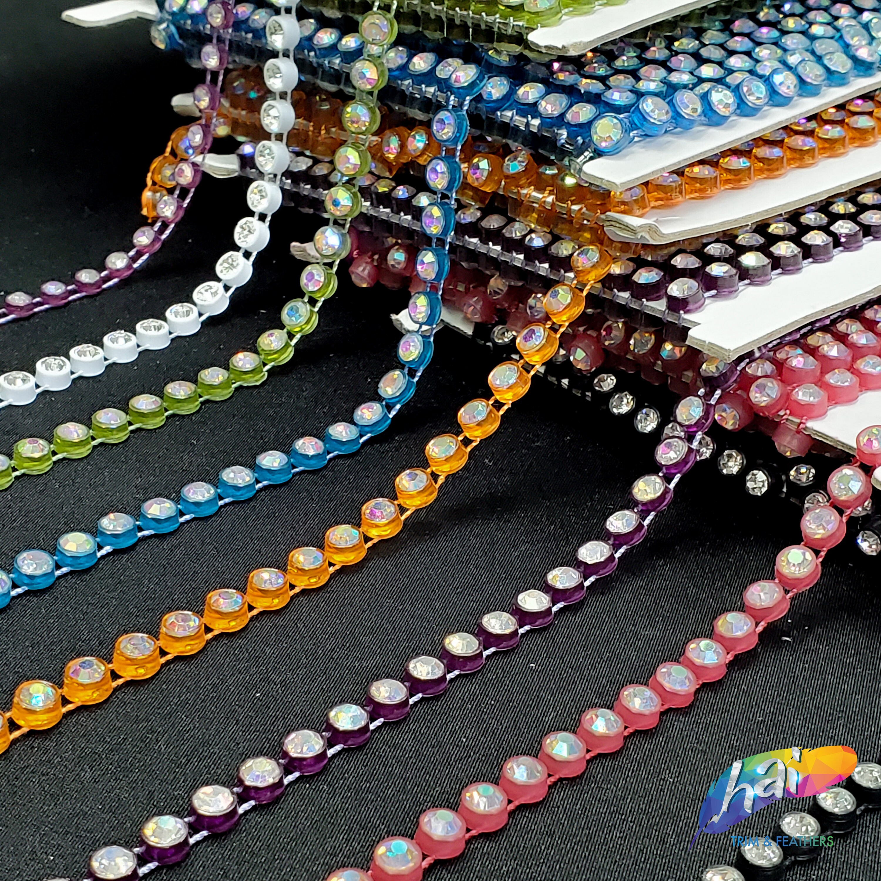 CLOSEOUT 10 Yards of 20ss Single Row Color Stones Non Stretch Rhinestone Trim 16ss Purple AB Crystal Banding Etsy UK