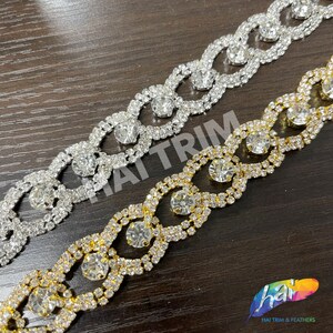 Crystal Rhinestone Trimming, Wedding or Formal Rhinestone Trim, Rhinestone Banding, Rhinestone Trim by the yard, RT-013-1