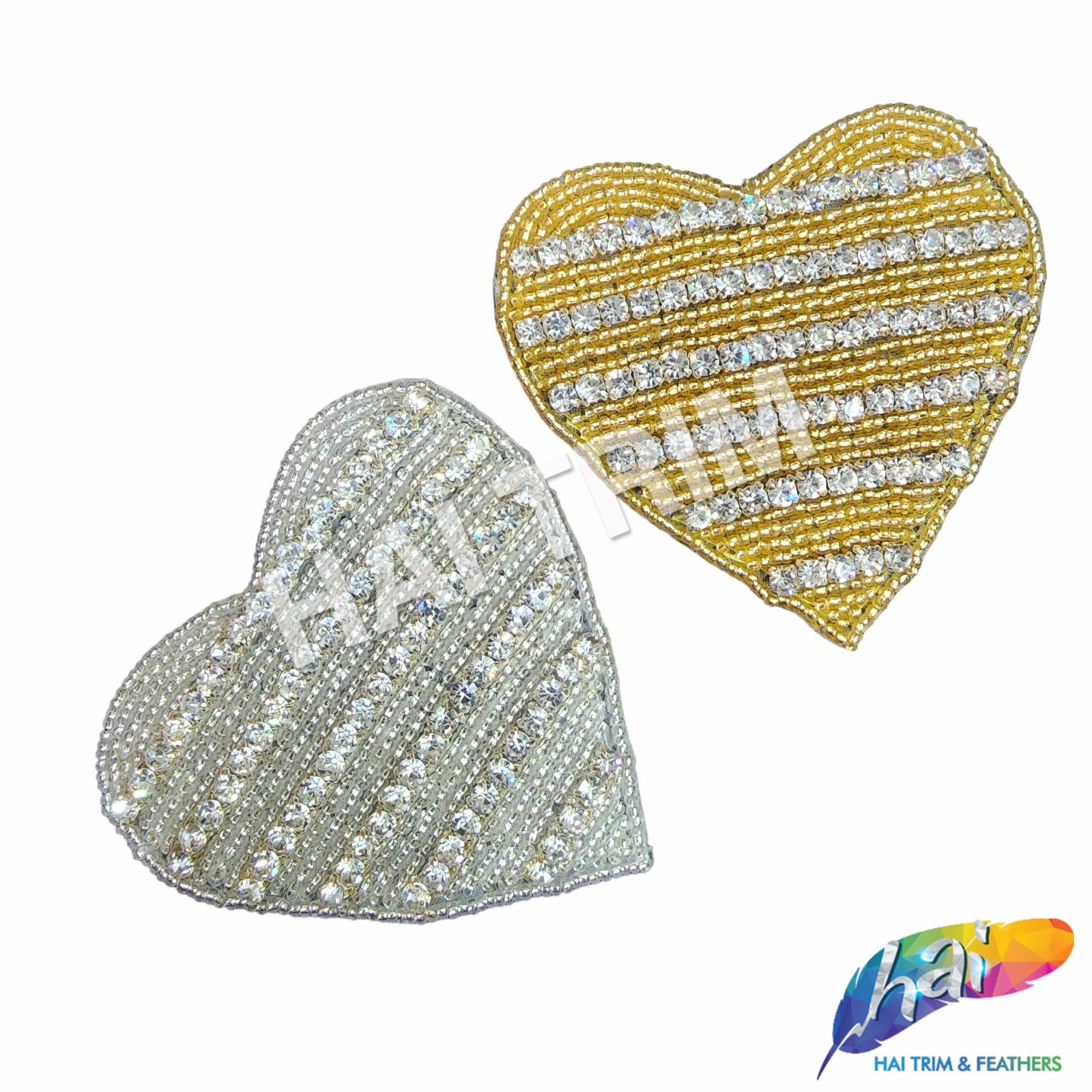 Heart Beaded Rhinestone Applique, Wedding Formal Prom Crystal Patch, RA ...