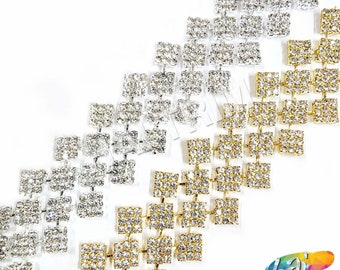 Garniture de strass en cristal, garniture de strass de mariage ou formelle, bande de strass diamant, garniture de strass par mètre, RT-020