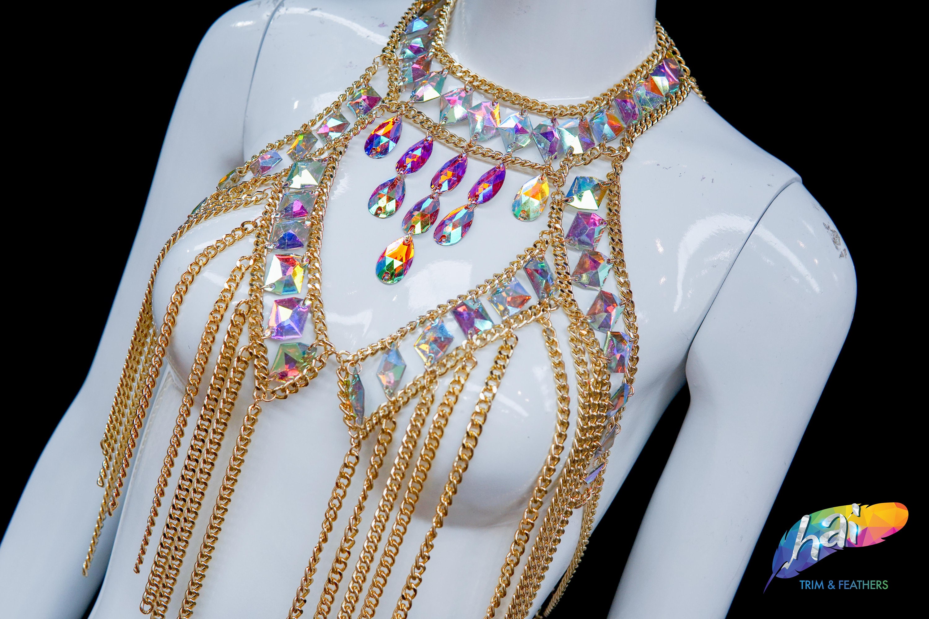 Gold Chain Dress, Rhinestone Chain Dress, Dancer Jewelry, Red Festival Dress,  Sexy Full Body Dress, Body Jewelry, Fashion Body Chain, XY3180 - Etsy