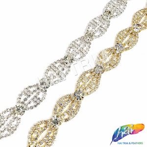 Crystal Rhinestone Trimming, Wedding or Formal Rhinestone Trim, Rhinestone Banding, Rhinestone Trim by the yard, RT-018