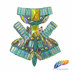 Multicolor Gel-Back Rhinestone Appliques, Colored Iron-on Crystal Rhinestone Patches for Carnival Broadway Dance Costumes, IRA-102