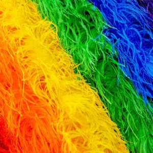 2-ply 2 yards long Ostrich Feather Boa, Strung Feather Strand Boas, Dance Formal Wedding Party Color Feather Boa