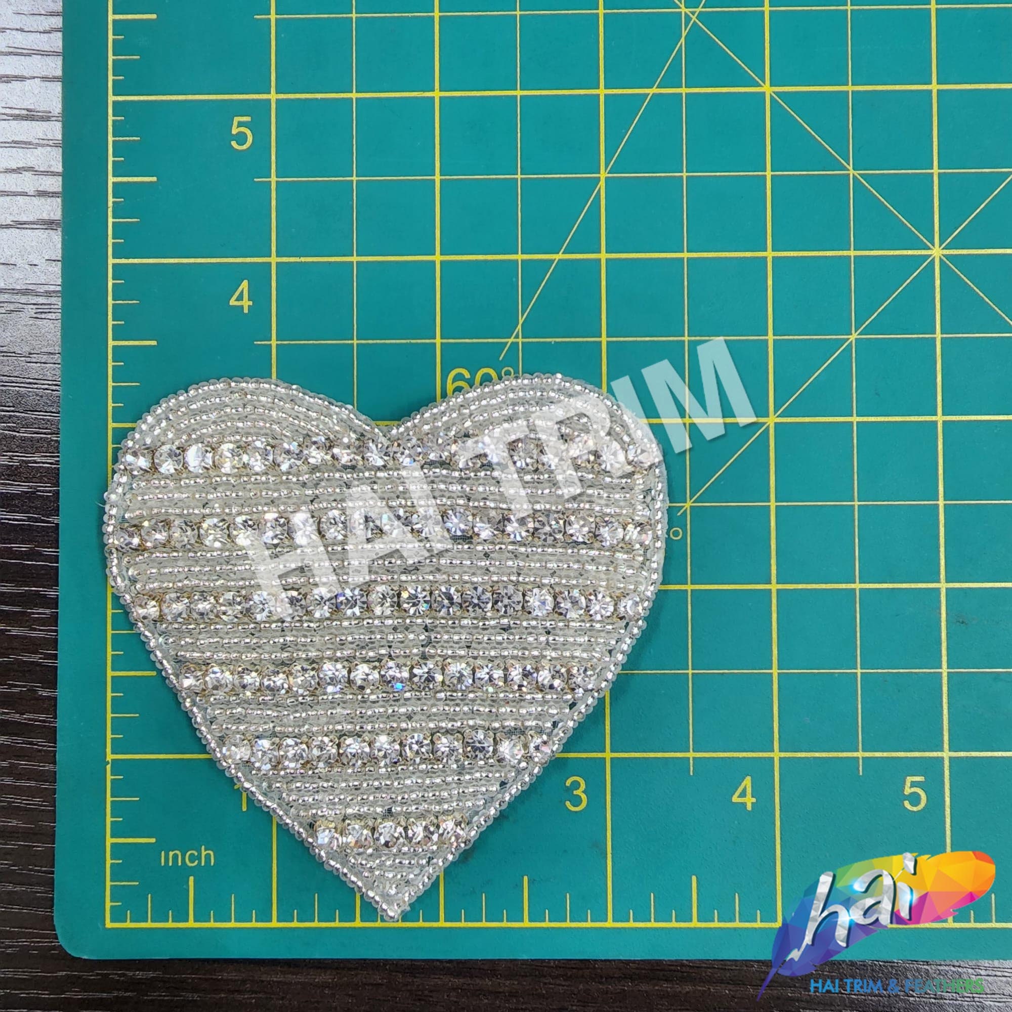 Heart Beaded Rhinestone Applique, Wedding Formal Prom Crystal Patch, RA ...