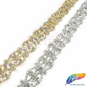 Crystal Rhinestone Trimming, Wedding or Formal Rhinestone Trim, Rhinestone Trim by the yard, RT-010