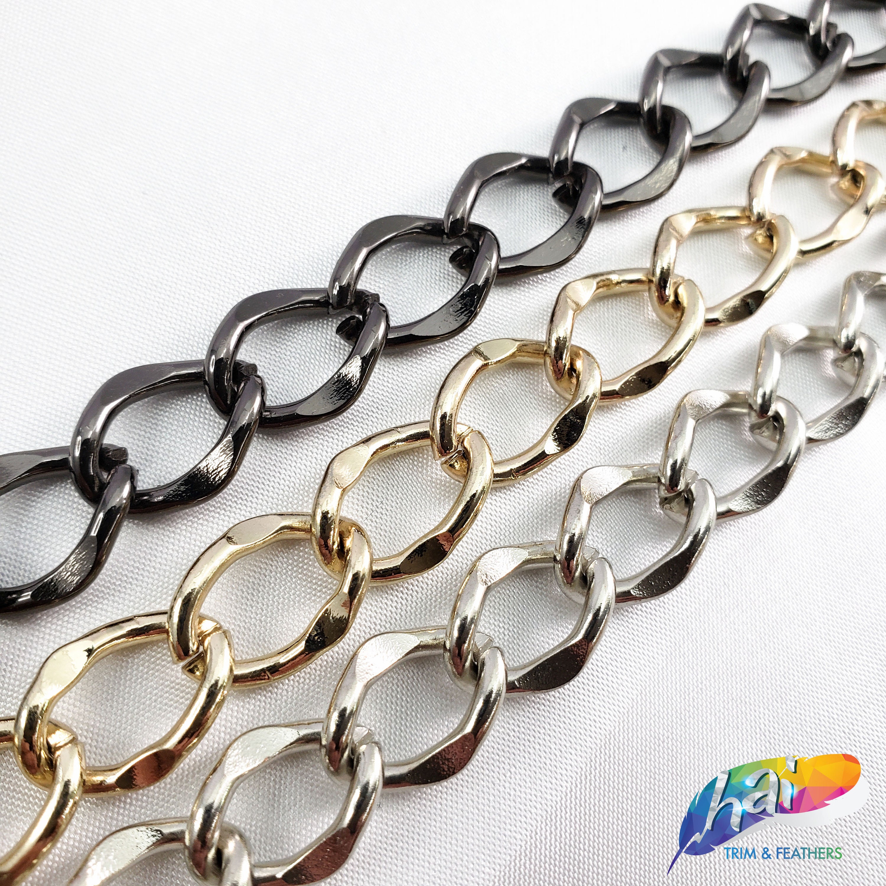 Gun Metal Metallic Chain Trim Cadena de plata Eslabón de  Etsy