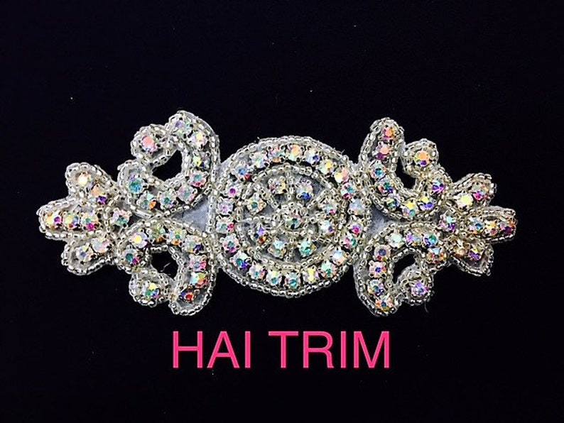 Wedding Formal Prom Crystal Patch RA-085 Beaded Rhinestone Applique