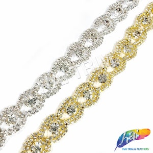 Crystal Rhinestone Trimming, Wedding or Formal Rhinestone Trim, Rhinestone Banding, Rhinestone Trim by the yard, RT-013