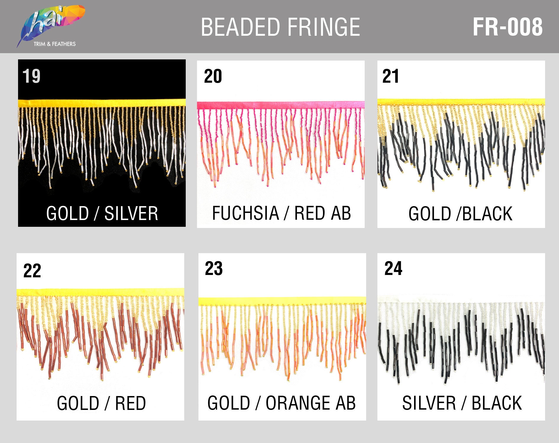 3 Variegated Beaded Fringe (Color: Iridescent Teal) - Shine Trim