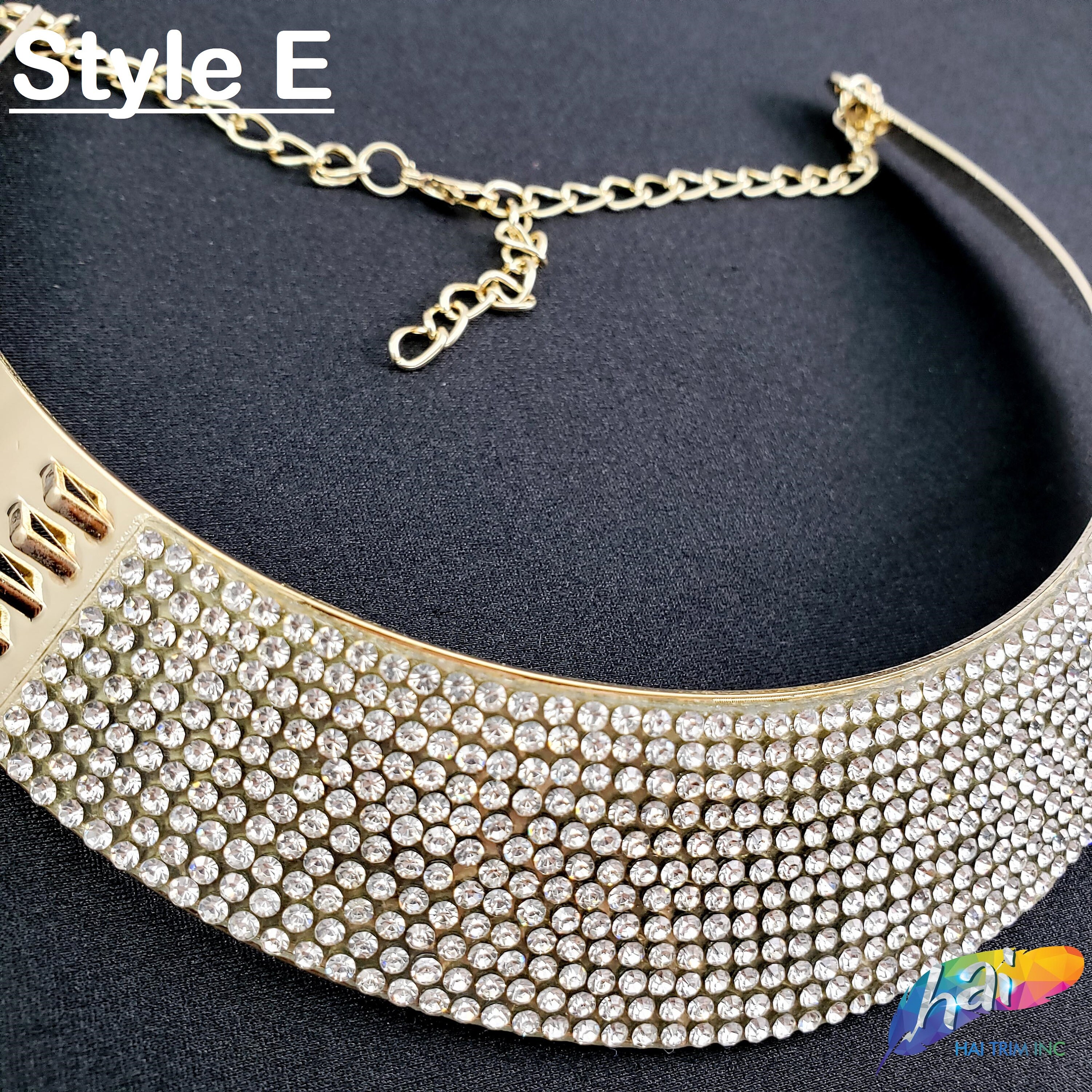 Rhinestone choker necklace set outlet