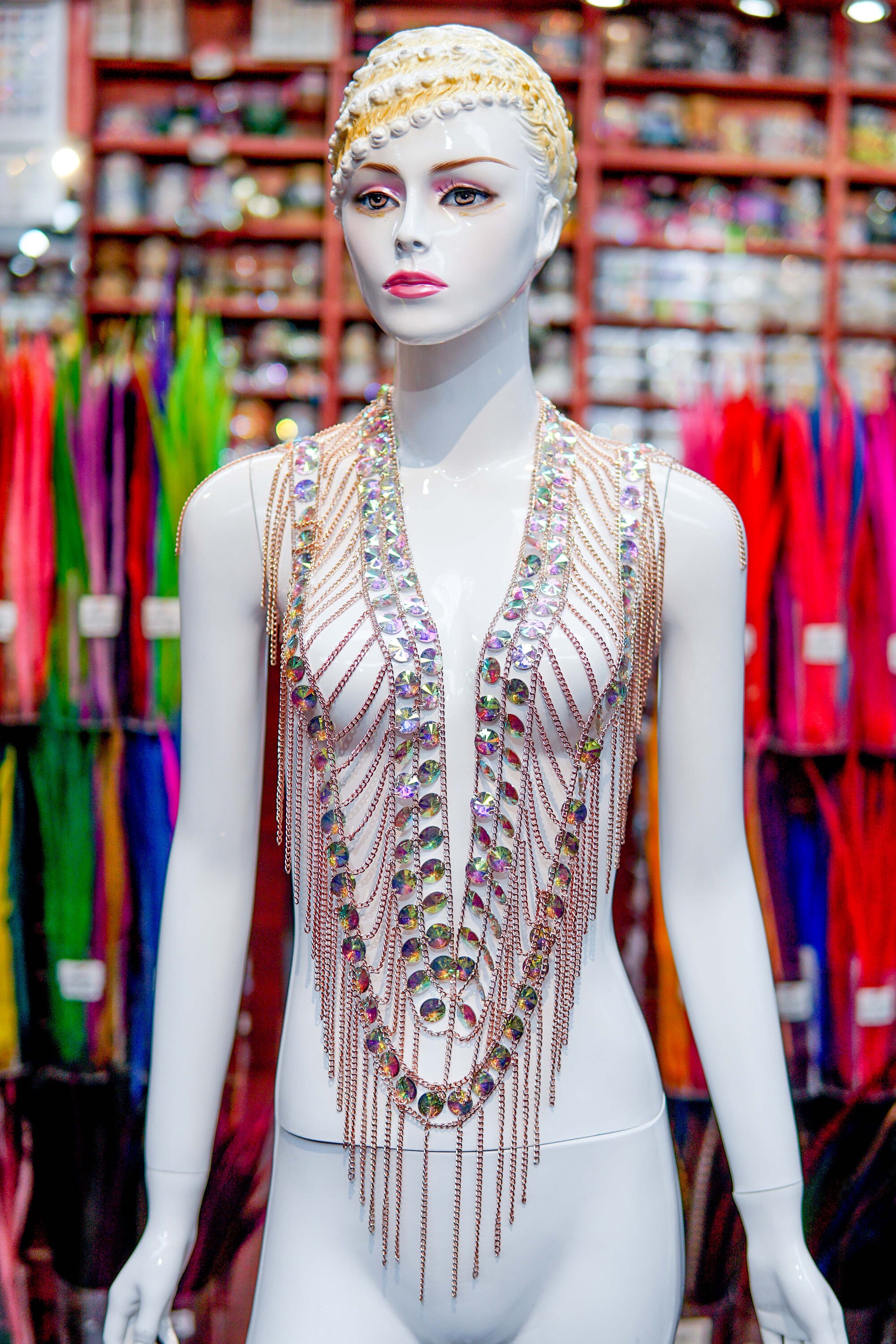 SALE Gold Chain Dress Rhinestone Chain Dress Dancer Jewelry Etsy