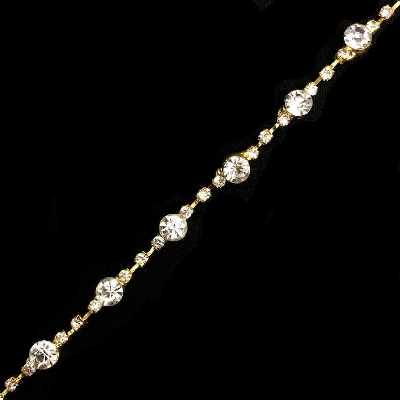 Rhinestone Trim by the yard Crystal Rhinestone Trimming Rhinestone Banding RT-002