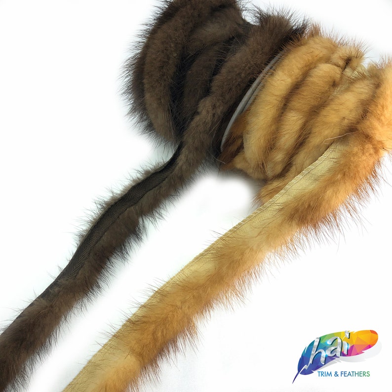 Fur Trim with Piping Mink Fur Trim with Bias Tape Real Fur Etsy