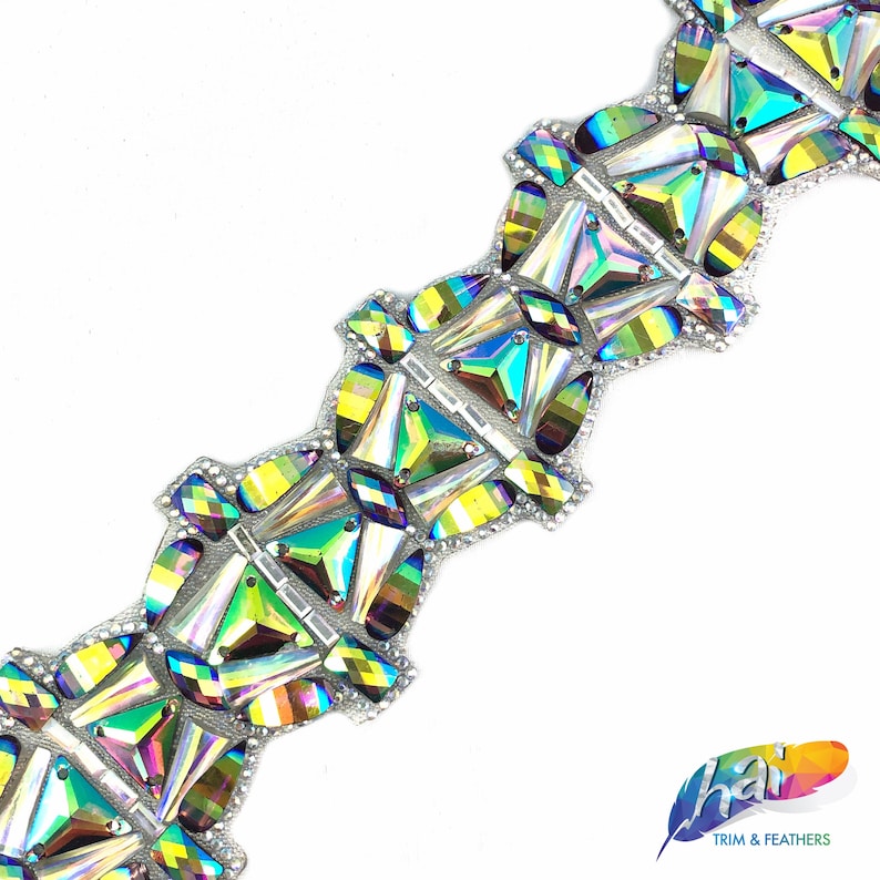 Red AB Resin Stone Iron on Trim by the Yard IRT-075 Purple AB Gel back Clustered Rhinestone Banding by the Yard