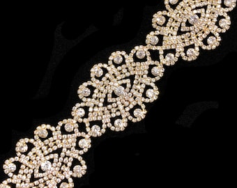 Garniture de strass en cristal, garniture de strass de mariage ou formelle, bande de strass fantaisie, garniture de strass par mètre, RT-033