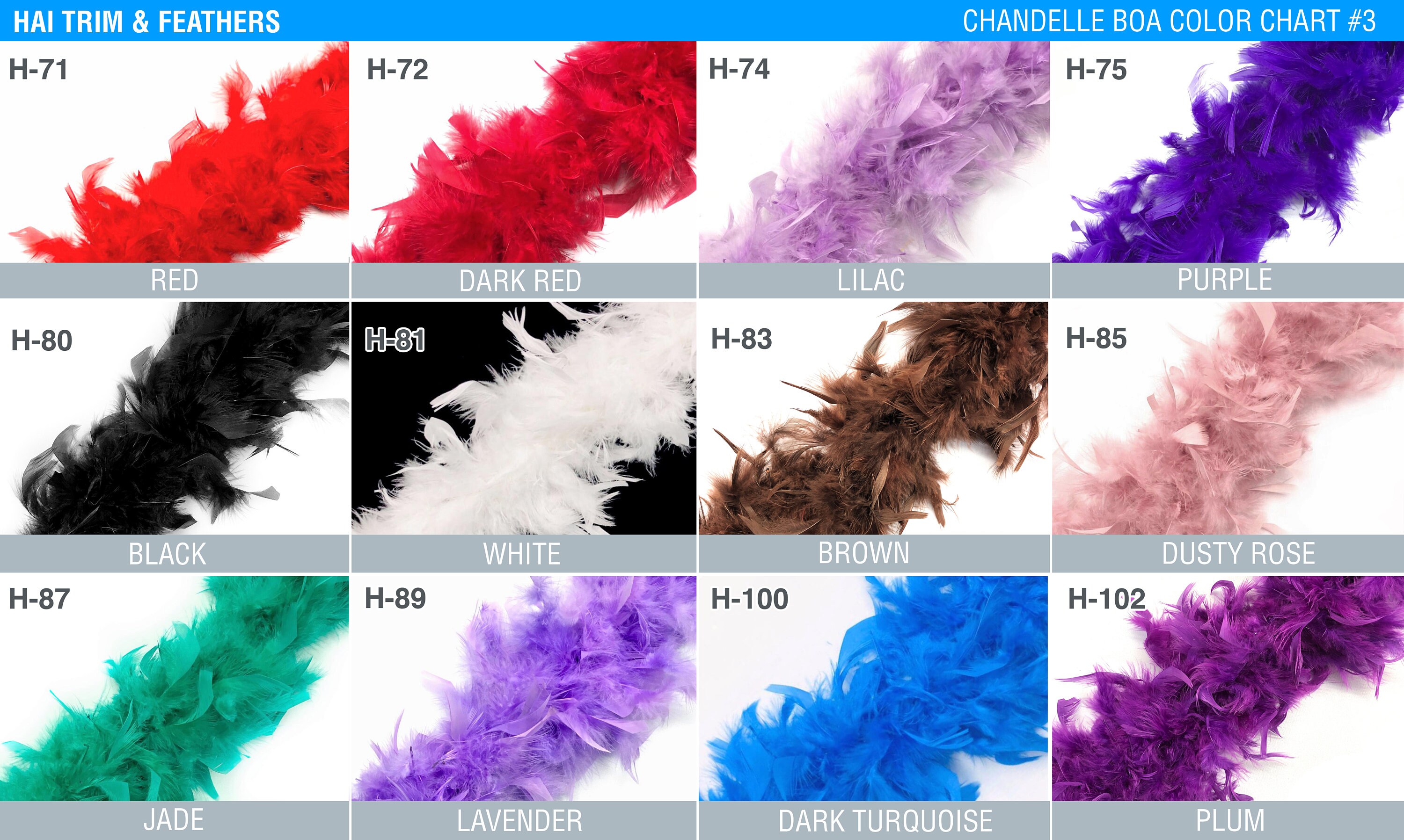 Canlierr 24 Pcs Turkey Chandelle Feather Boa 40 Gram 78.74 Fluffy Boas