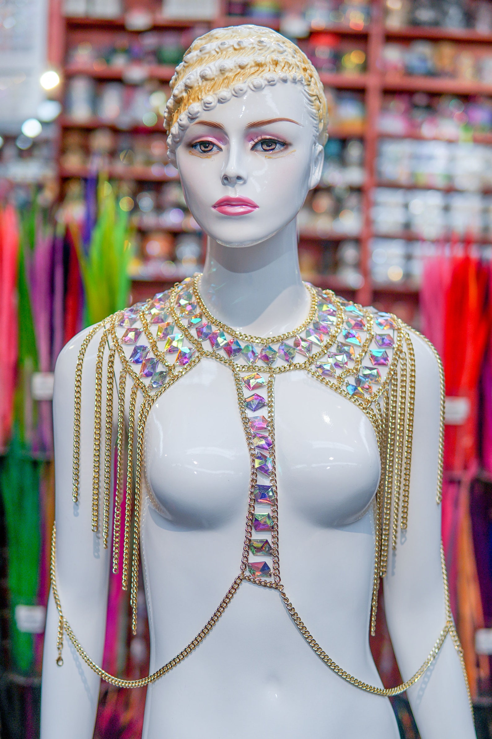 Gold Chain Dress Rhinestone Chain Dress Dancer Jewelry Red Etsy