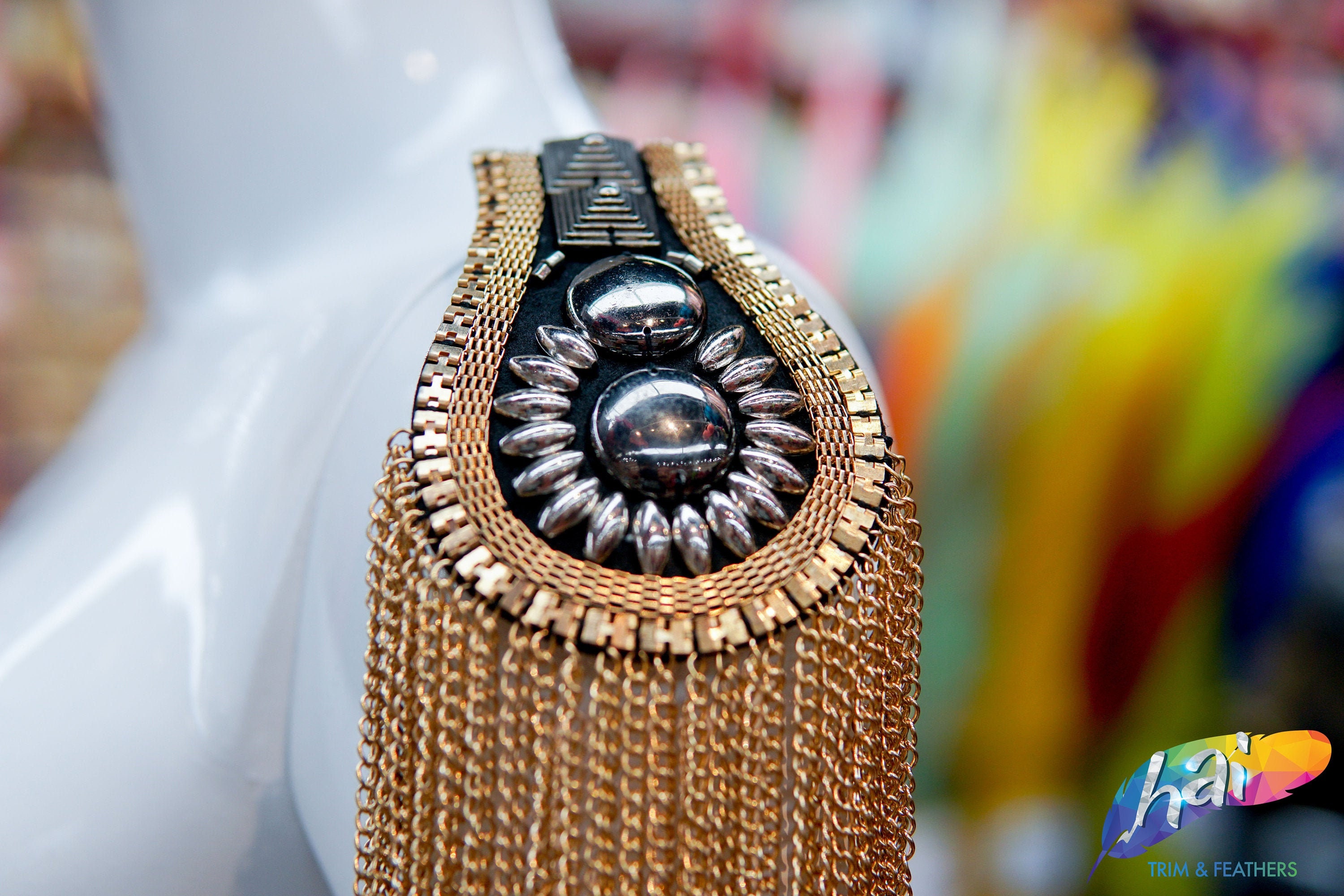 Sold PER PIECE! Beaded Epaulets, Fancy Shoulder Patches, Shiny Beaded Dance Costume Appliques with Tassels sold individually, EP-016