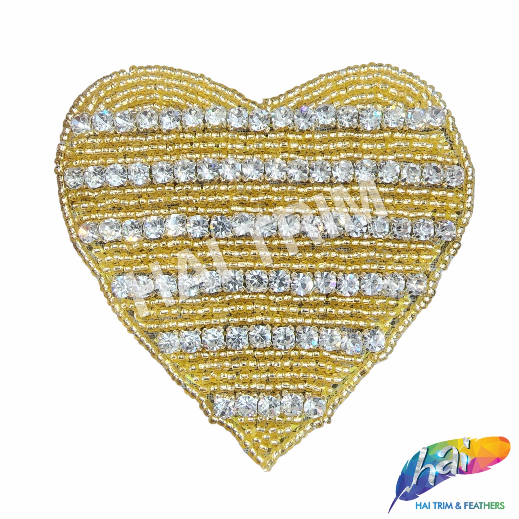 Heart Beaded Rhinestone Applique, Wedding Formal Prom Crystal Patch, RA ...
