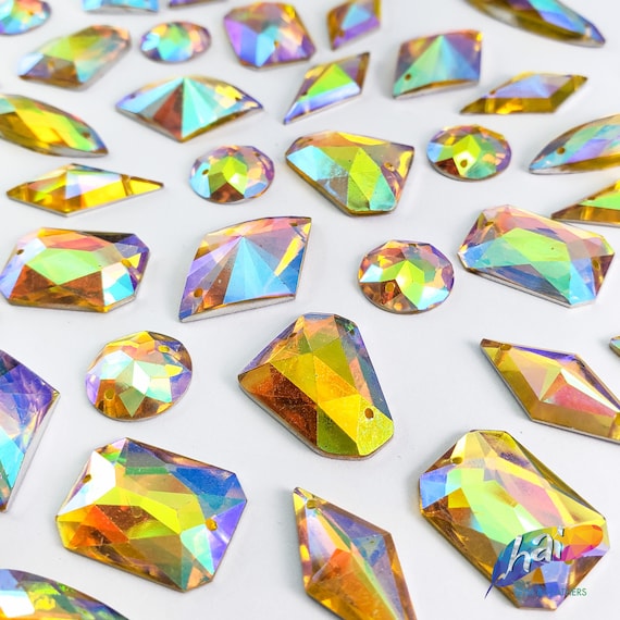 Resin Rhinestones Loose Gemstones For Crafts Iridescent Bling Non Hotfix  Crystal Ab Dark Gold Rose Stones For Decoration