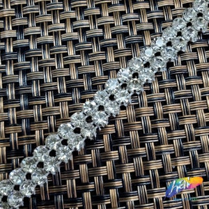 Double Row Rhinestone Chain 2-row Crystal Rhinestone Trim, Two-row Gold Chain Trim, Double Row ...