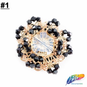 Beaded Rhinestone Applique on Felt Backing, Patches Perfect for Headpieces, Clothes, Jackets, Accessories, Crafts, DIY, BA-068,080,121,122