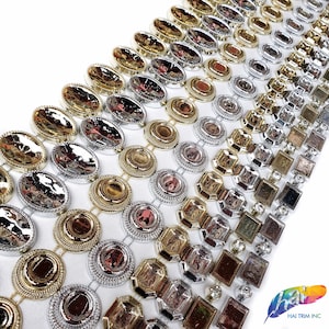 Bordure en plastique argentée avec strass, bordure en plastique dorée avec pierres acryliques, liseré décoratif en acrylique par mètre, PST-091-092-093-094