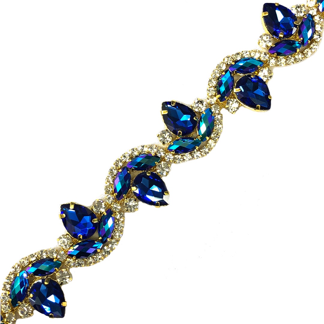 Fancy Colored Rhinestone Trimming, Crystal Rhinestone Banding by the ...