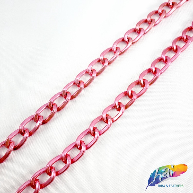 3/8 Pink Metallic Chain Trim Chain Link Necklace Chain Etsy