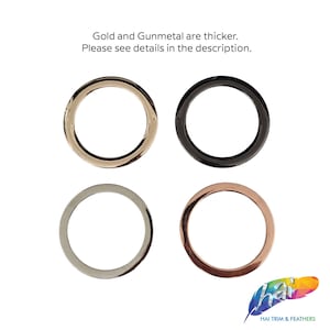 4 pieces of Gold Metal Flat Round Rings, Silver Metal O-Rings, Rose Gold Round Buckle, Gunmetal Round Closed Jump Ring Sold by a set of 4 image 7