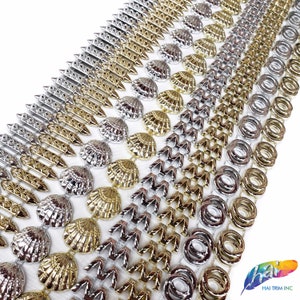 Silver Rhinestone Plastic Stud Trim, Gold Plastic Trim w/ Acrylic Stones, Decorative Trim Acrylic Banding by the yard, PST-081-082-083-084