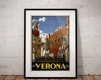 Italy Photography Travel Photograph Unframed Photo Print Verona Cafes Print