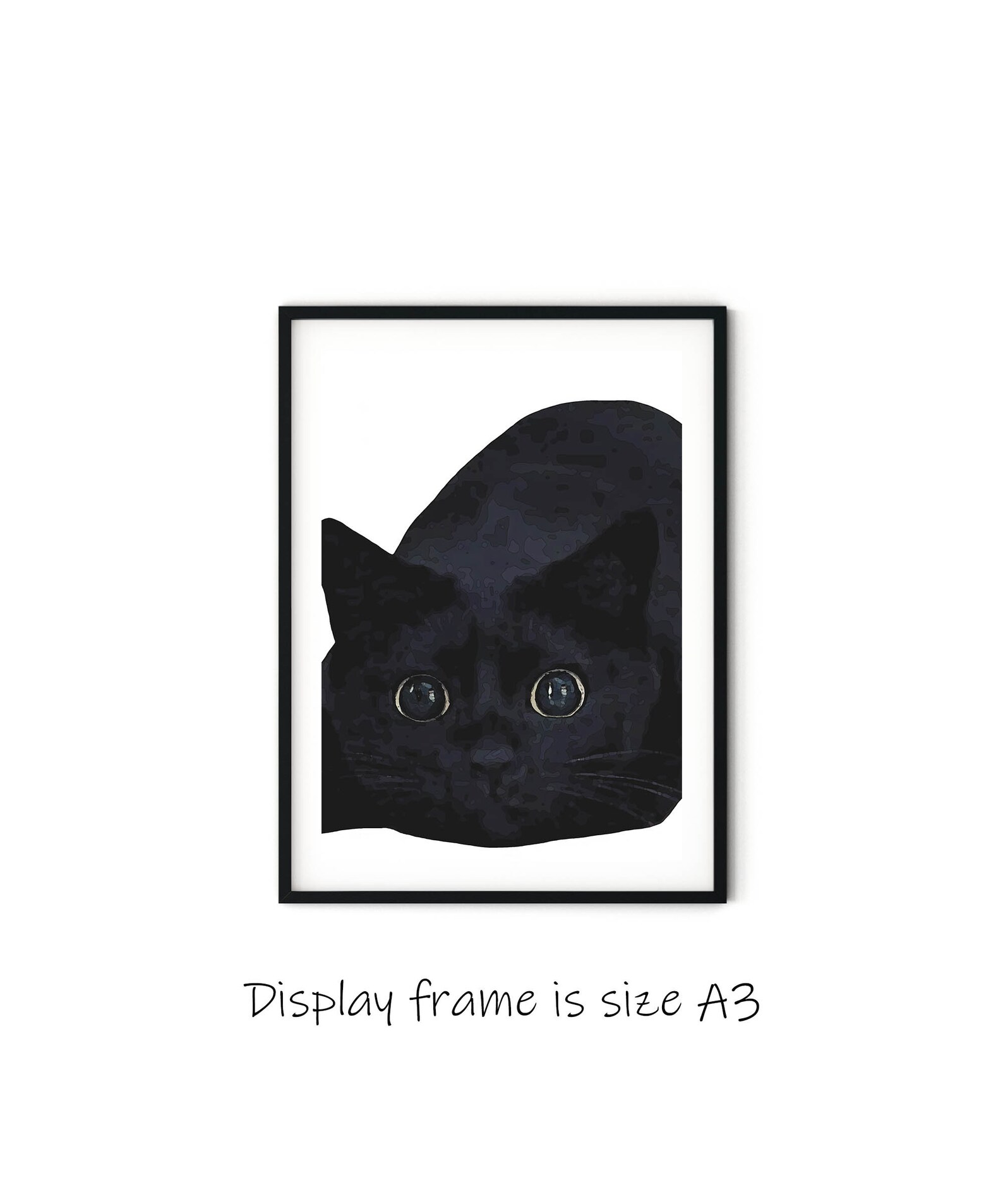 Black Cat Print Wall Art Poster Art Print Cat Print Wall Etsy UK