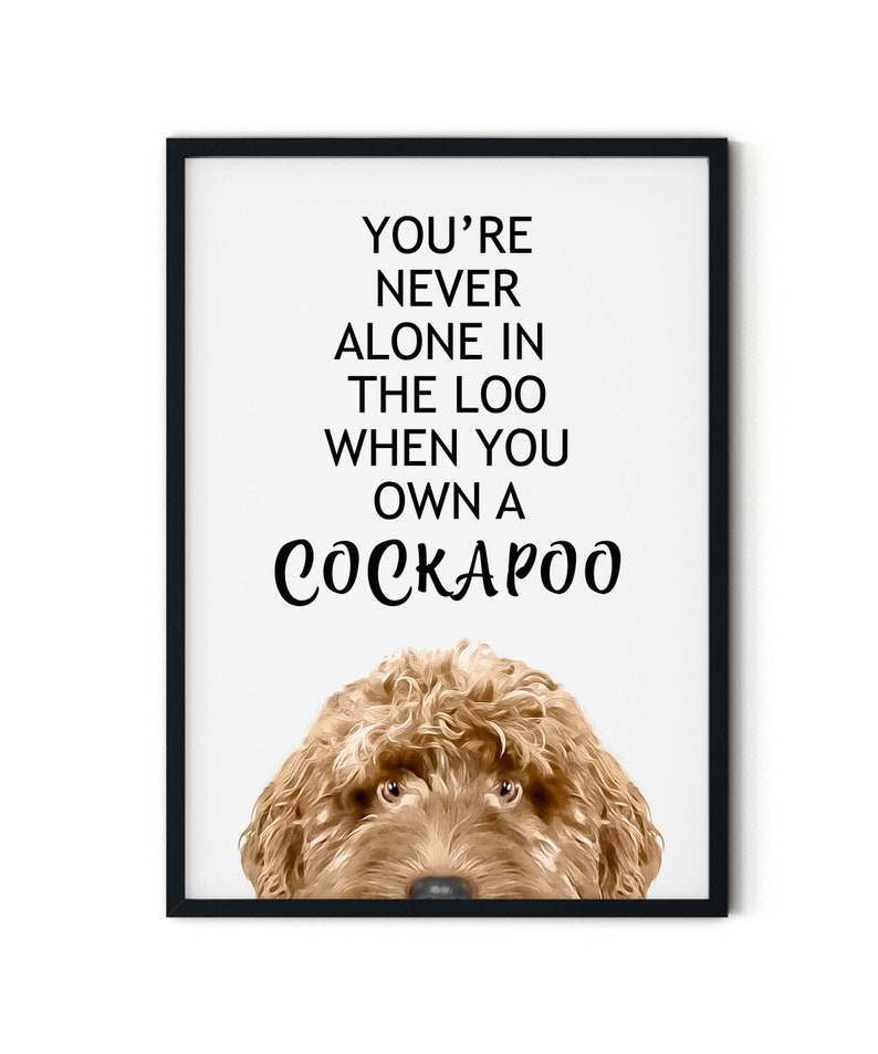 Peeking Golden Tan Cockapoo Loo Giclée Art Print, Funny Dog Lover Gift ...