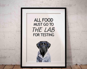 Unframed Black Labrador Wall Art – Peeking Dog Giclée Print – Funny Lab Illustration – Unframed Pet Portrait – A6 - A2 Sizes