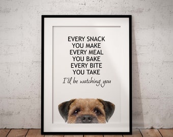 Every Meal You Make Border Terrier Giclée Art Print, Peeking, Unframed