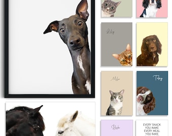Custom Pet Portrait Art – Personalised Giclée Print (Unframed)